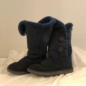 UGG Navy Tall Boots with Buttons